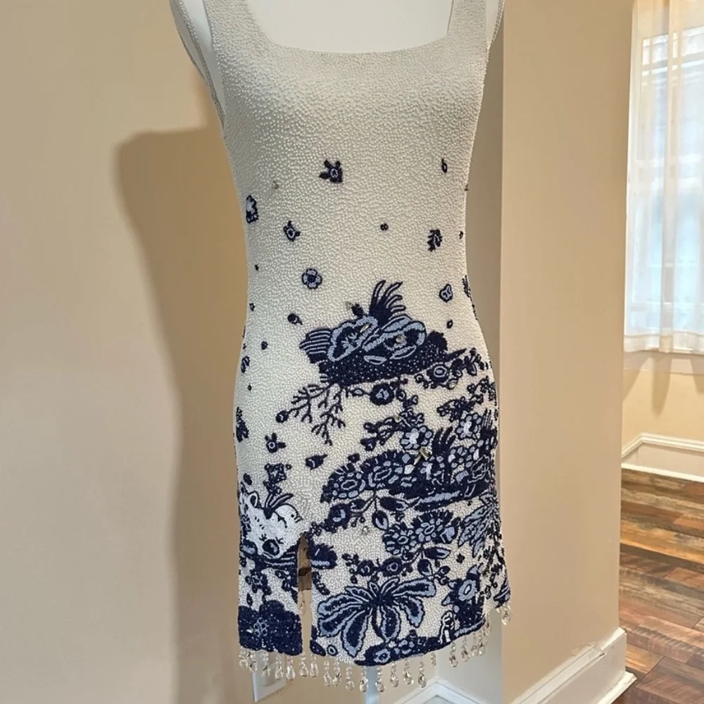 STAUD Le Sable Dress Blue Toile - Picture 6 of 7